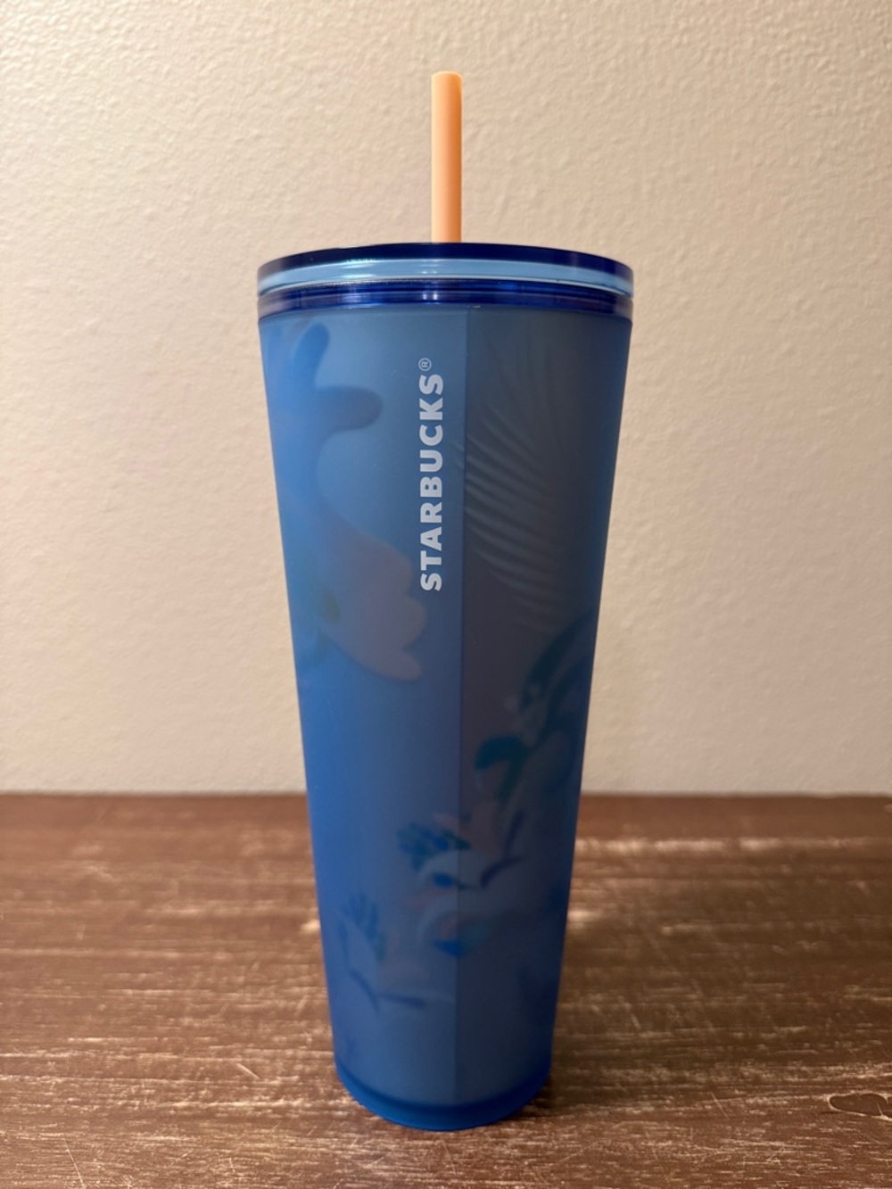 2023 Starbucks Matte Blue Floral Soft Touch Tumbler